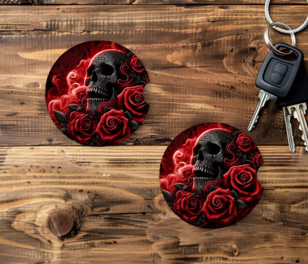 Celtic Rose Requiem Car Coaster