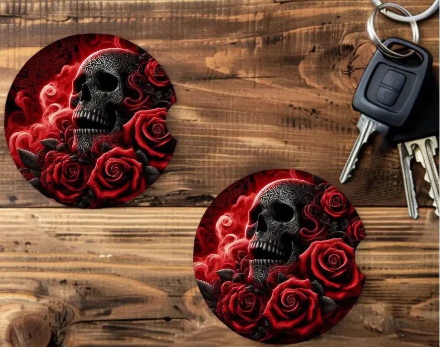 [CA1328] Celtic Rose Requiem Car Coaster