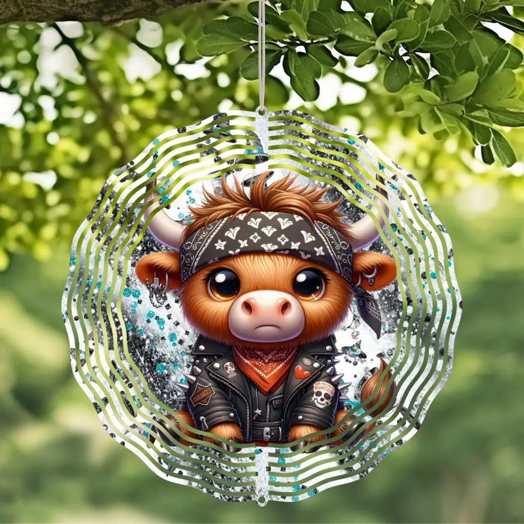 [WS1221]  Biker Moo-tivation Wind Spinner