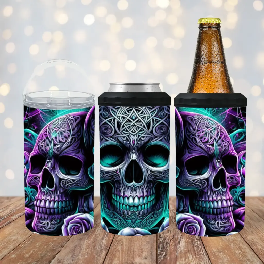 [ST1330] Celtic Skull Tumbler 4 IN 1 Tumbler 16oz