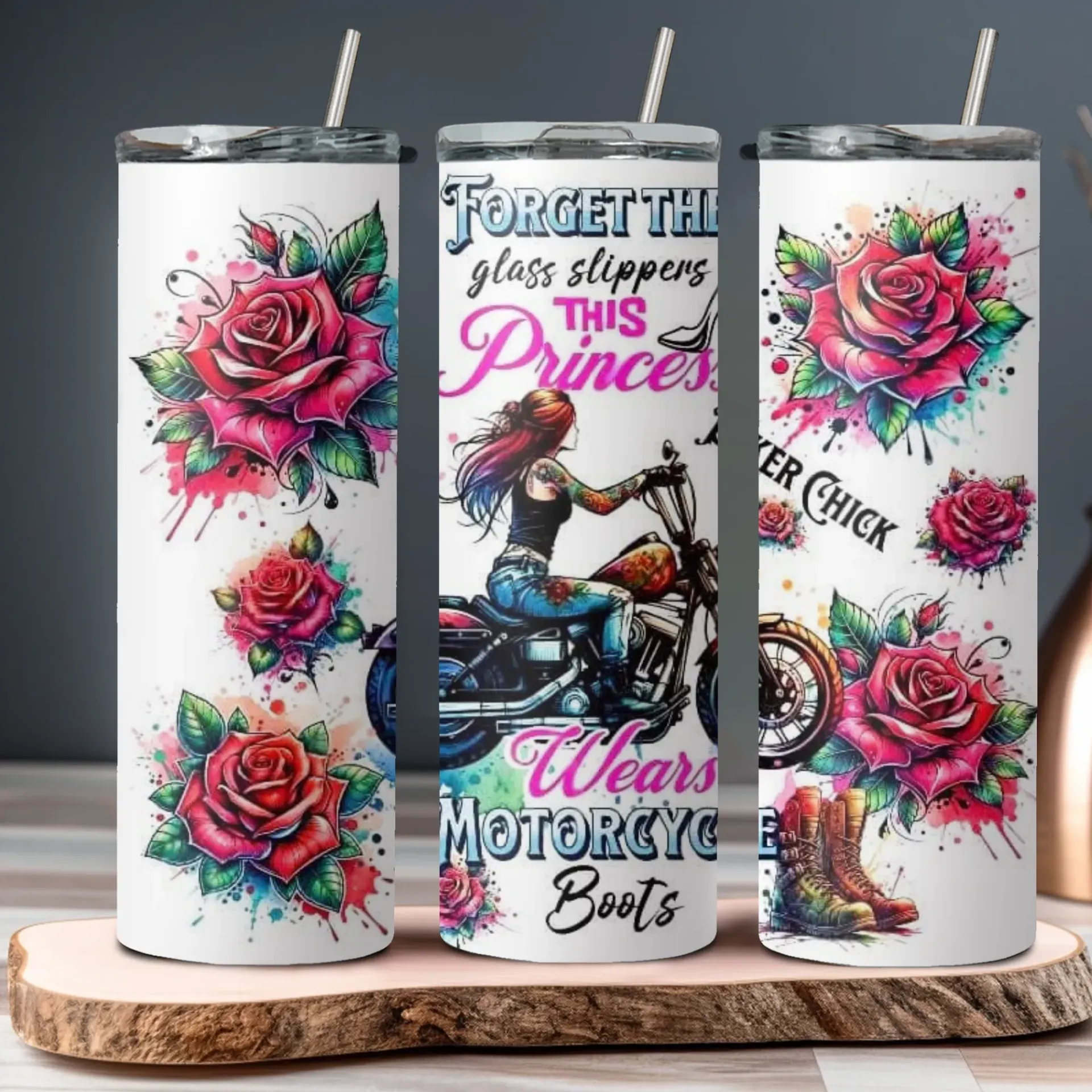 [ST2931] Steel & Petals Tumbler