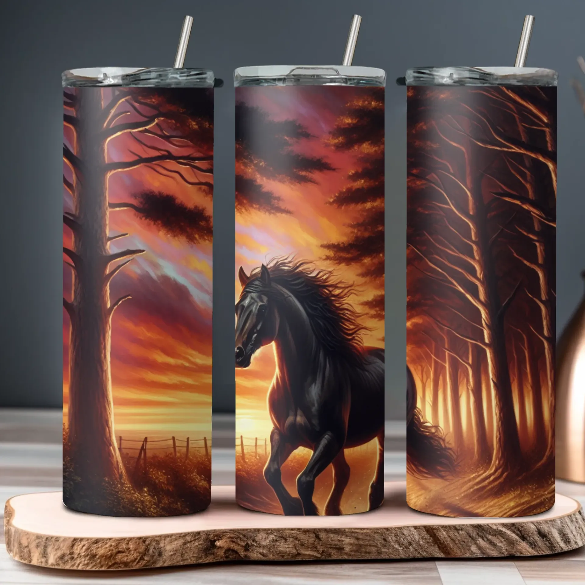 [ST2933] Sunset Serenity Equine Tumbler