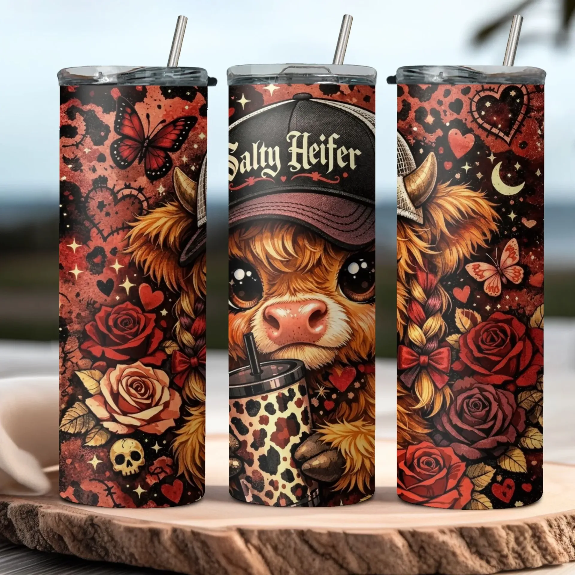 Salty Heifer Highland Cow Tumbler