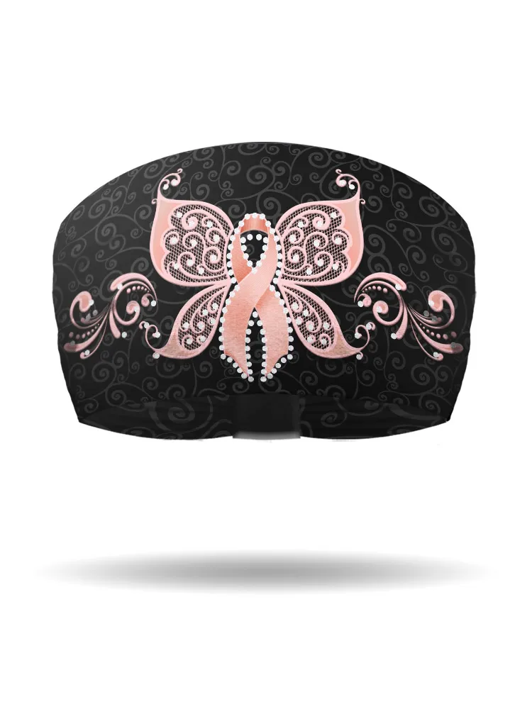 [KB1134-PEACH] Awareness Butterfly Ribbon Knotty Band (PEACH)