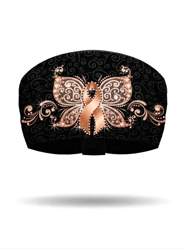 [KB1134-PEACH] Awareness Butterfly Ribbon Knotty Band (PEACH)