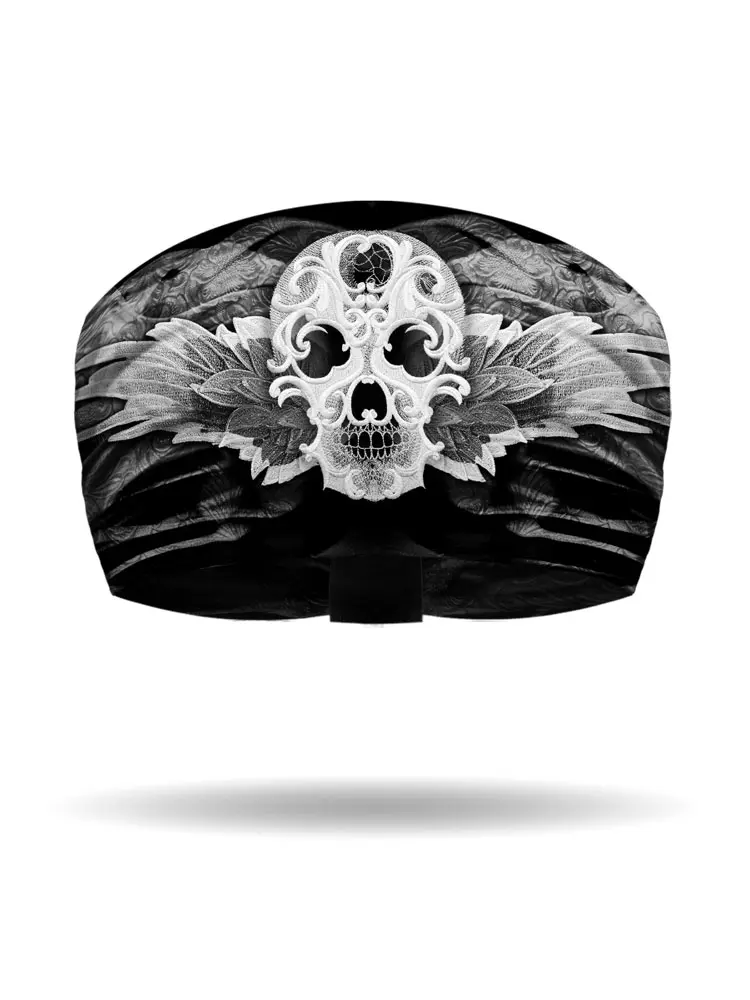 [KB1320-BLACK] Carnivale Skull Knotty Band (BLACK)