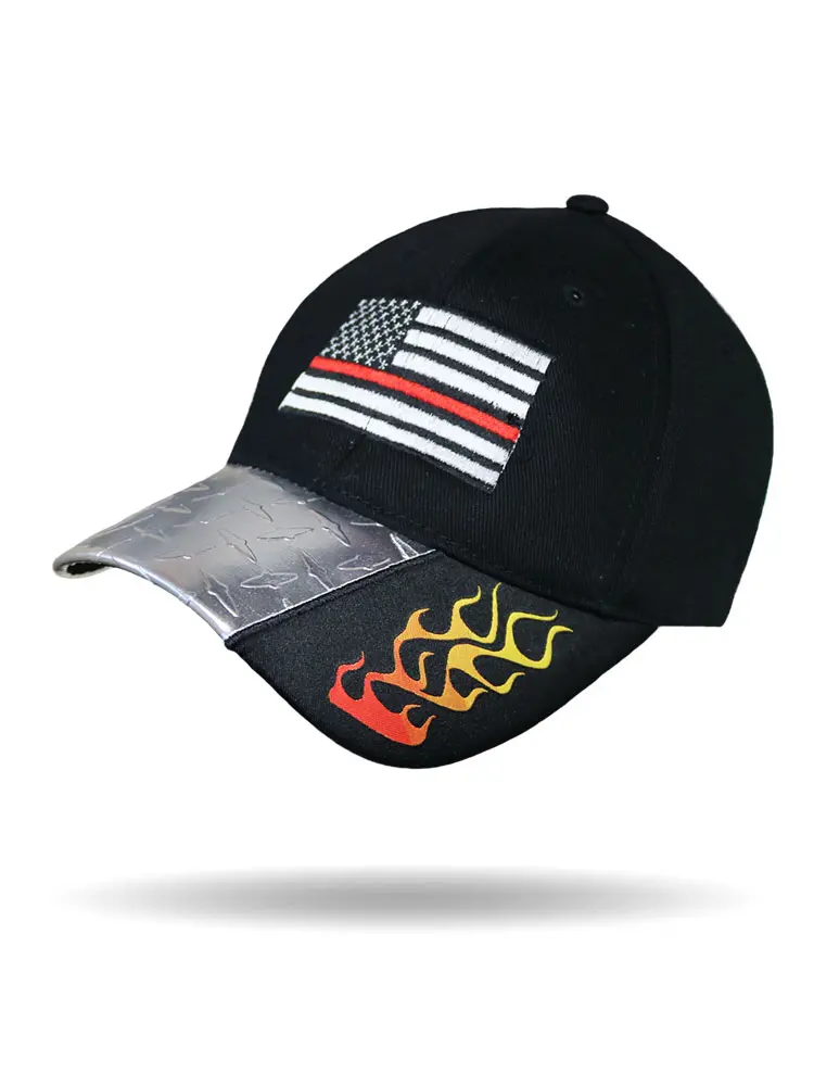 [BC3028-Red] Tribal Flame Service Flag Cap