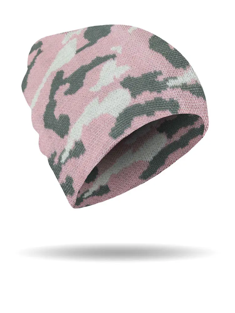 [BE1311-PINK] Camouflage Beanie