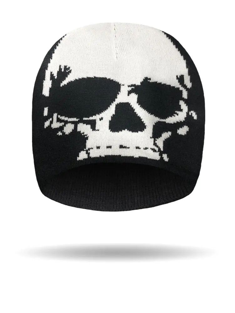 [BE2315-BLK] Megamind Skull Beanie