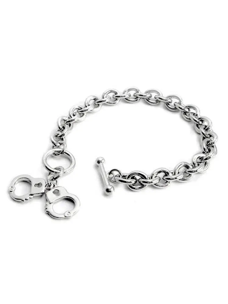 Handcuff Charm Toggle Bracelet