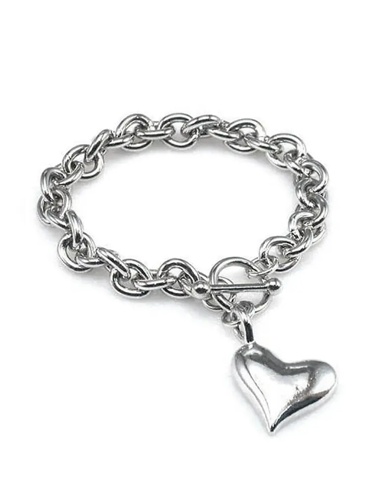 Heart Charm Toggle Bracelet