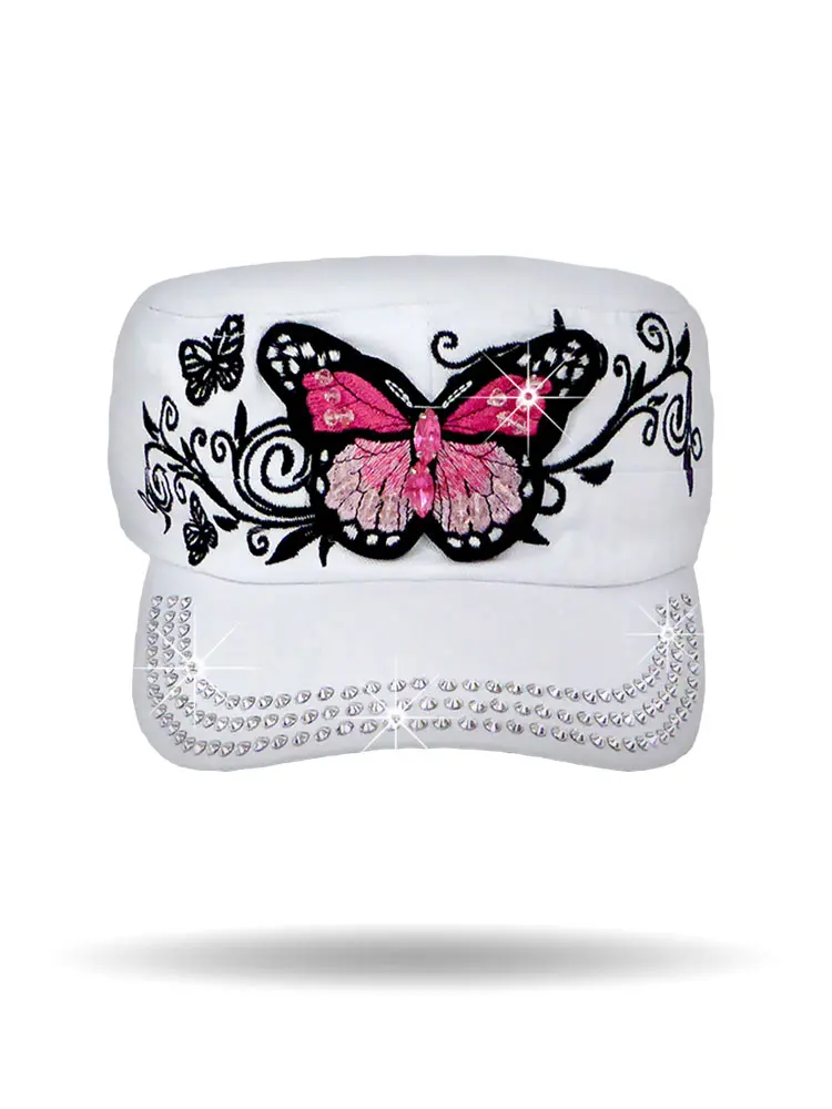 [CC1231-WHT] Butterfly Cadet Cap