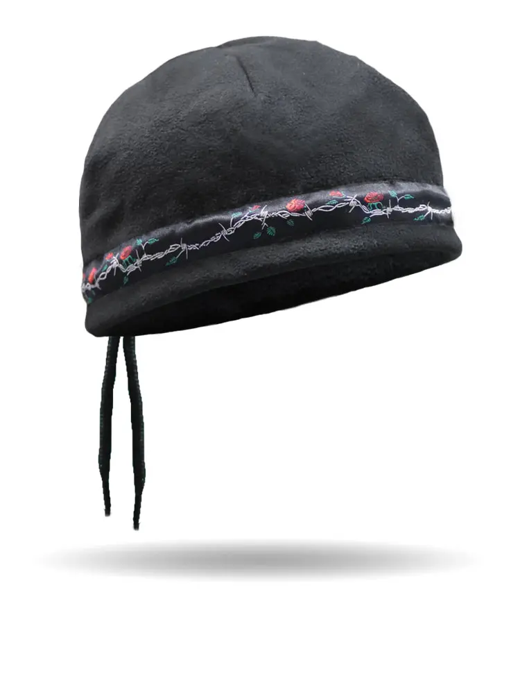 Barbwire & Rose Fleece Beanie