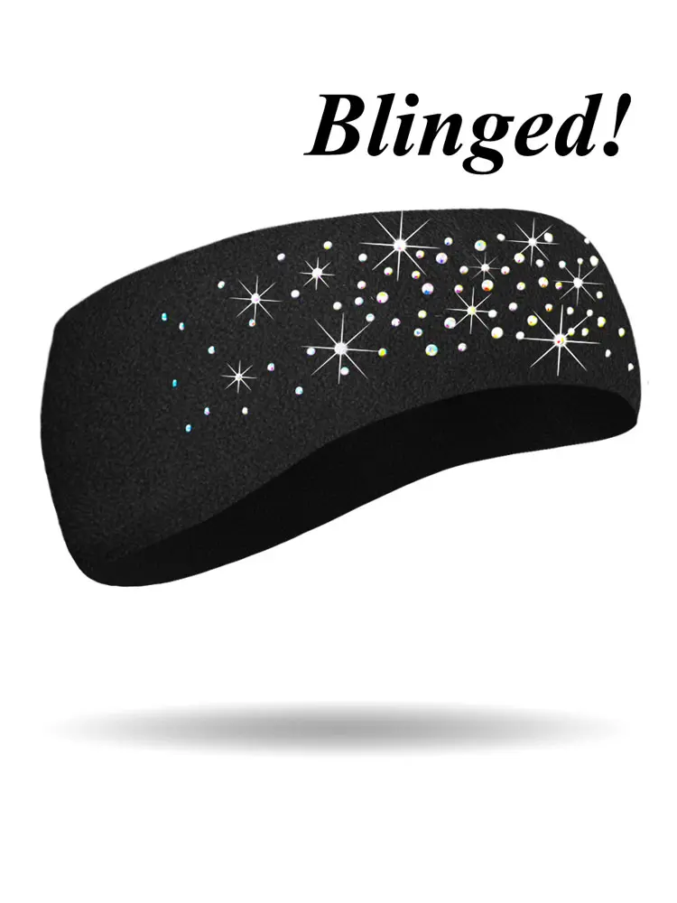 [FHB1222R-BLK] Sport Fleece DAZZLED Headband