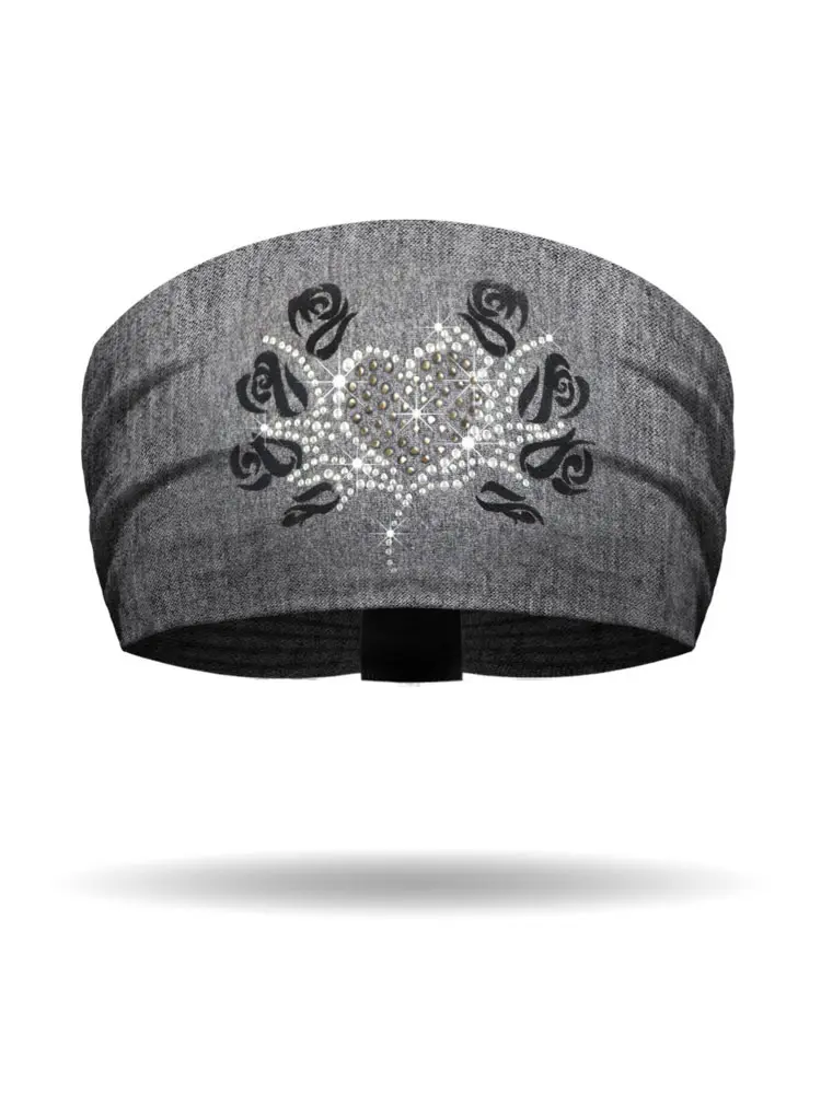 [KB1620-GRY] Floral Heart Knotty Band