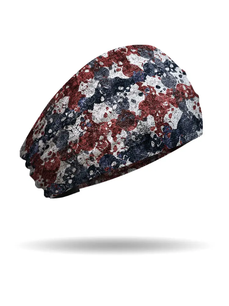 [KB2622-RWB] Patriotic Plaid Skulls Knotty Band