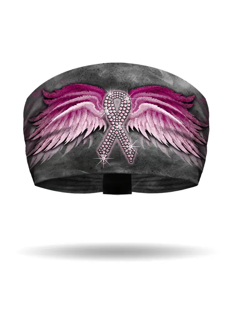 [KB2628-PINK] Pink Ribbon Winged Knotty Band