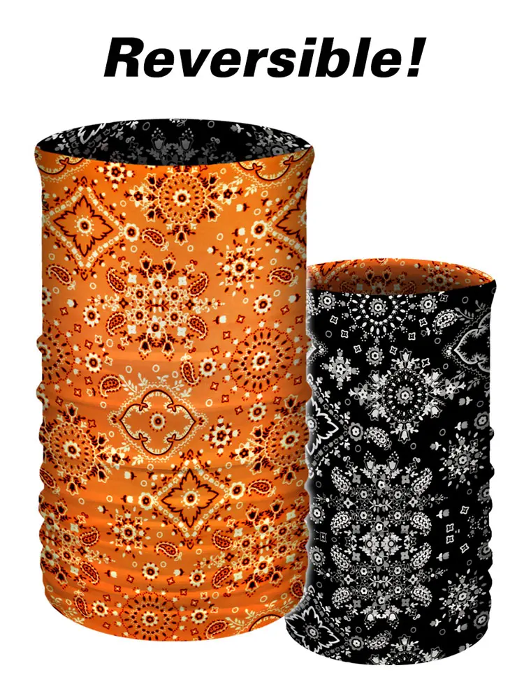 [TU1210-BLK/ORG] Allover Bandana Transformer Tube