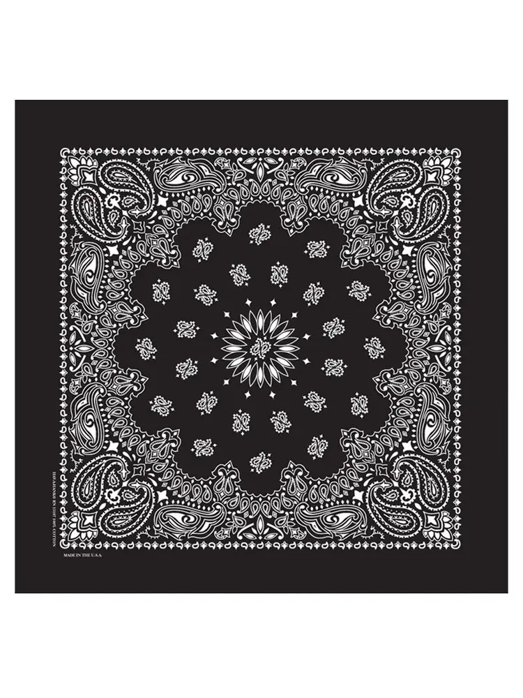 [BA1425-BLK] Classic Paisley Bandana (BLACK)