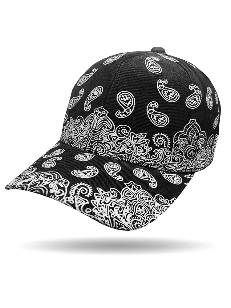 [BC1211-BLK] Bandana Print Cap (BLACK)