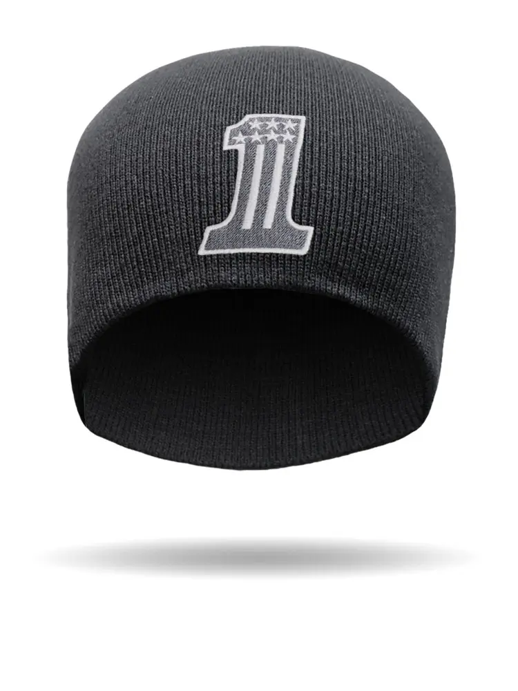 [BE2431-BLK] Numero Uno Beanie (BLACK)