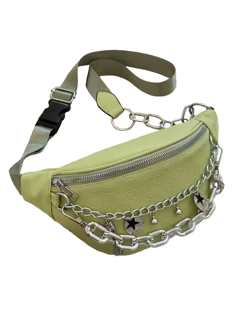 [HB1316-LIME] Chains & Charms Hip Bag (LIME)