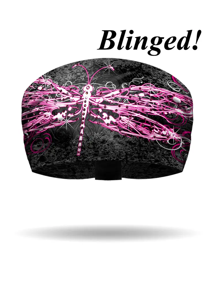 [KB1429R-BLK] Dragonfly Splatter DAZZLED Knotty Band  (BLACK)