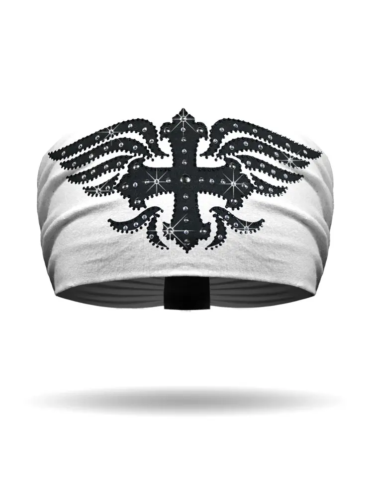 [KB2320-BLK/WHT] Mystique Cross Knotty Band