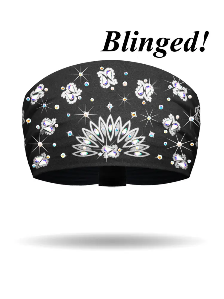 [KB2607R-BLK] Paisley Bandana DAZZLED Knotty Band  (BLACK)