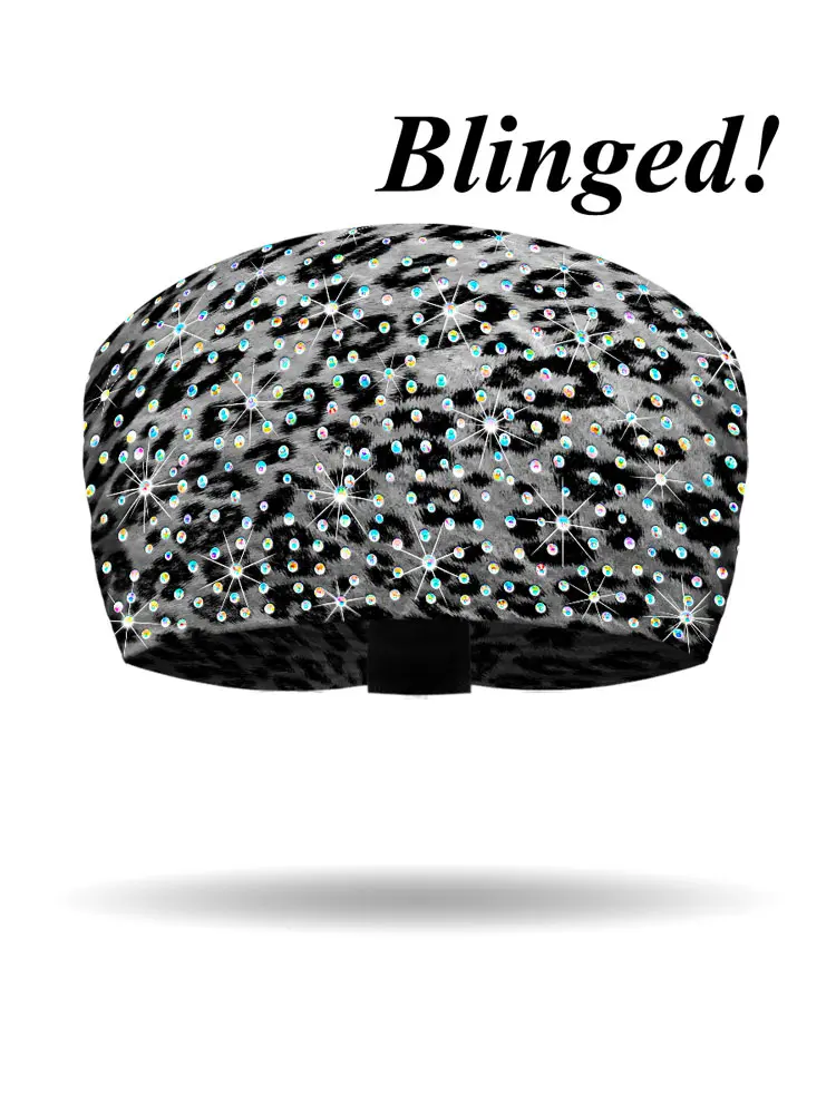 [KB3317R-BLK/WHT] Leopard Print DAZZLED Knotty Band (BLACK/WHITE)