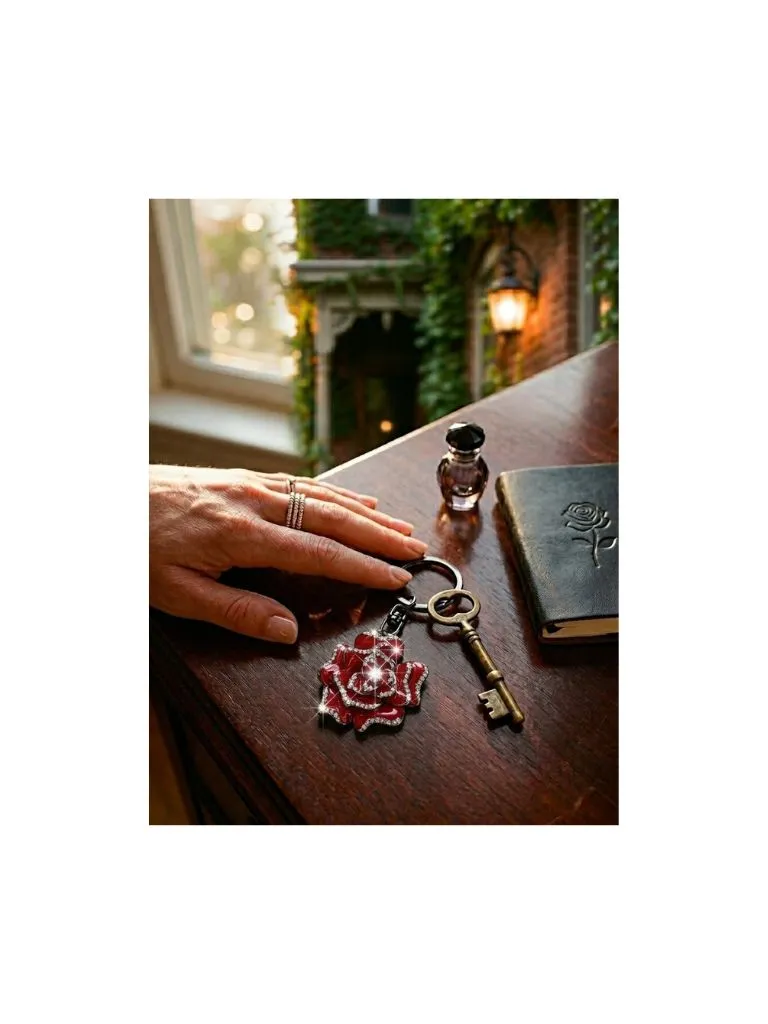 Rose & Rhinestone Key Chain