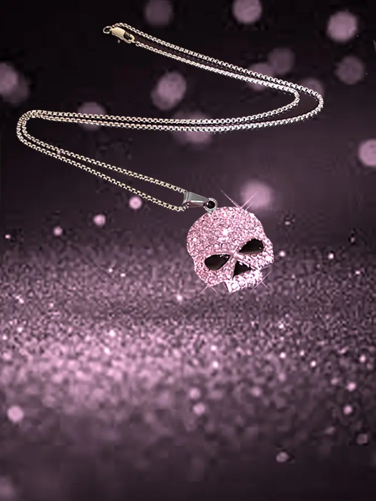 Sparkly Skullette Pendant Neck
