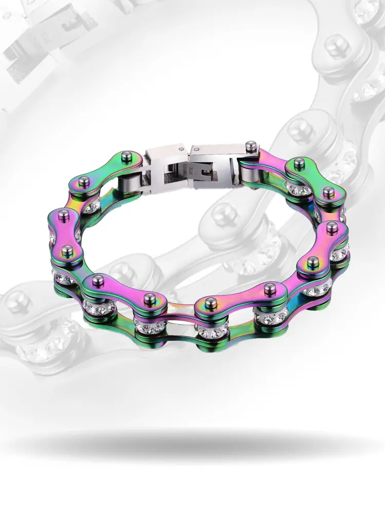 Rhinestone Accent Link Bracelet