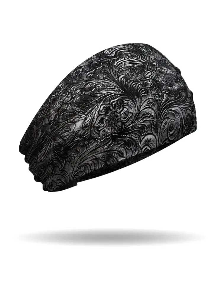 [KB3025-BLK] Tooled Leather Knotty Band (BLACK)
