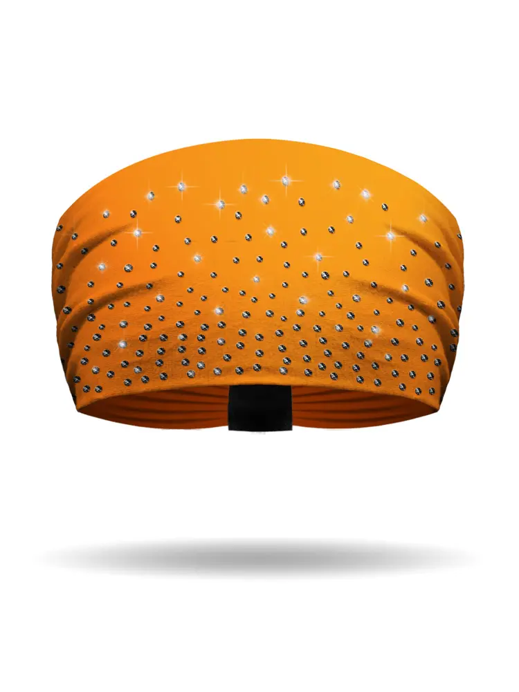 [KB2528R-Black Diamond] Burnt Orange DAZZLED Knotty Band (BLACK DIAMOND)