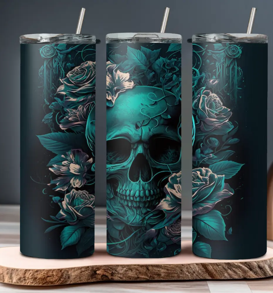 [ST2912] Skull & Bloom Tumbler