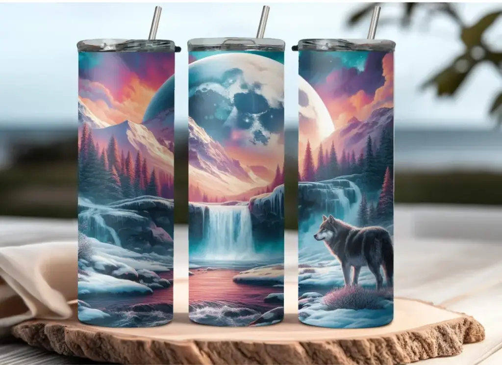 Moonshadow Wolf Tumbler