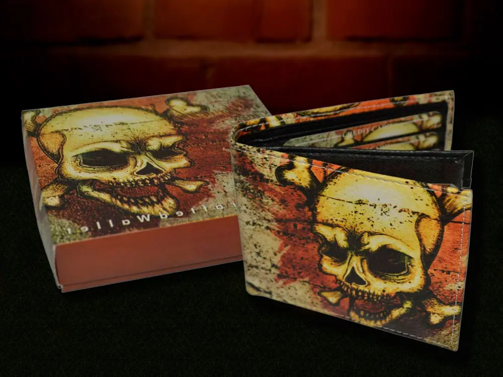 Genuine Leather Printed Bifold Wallet