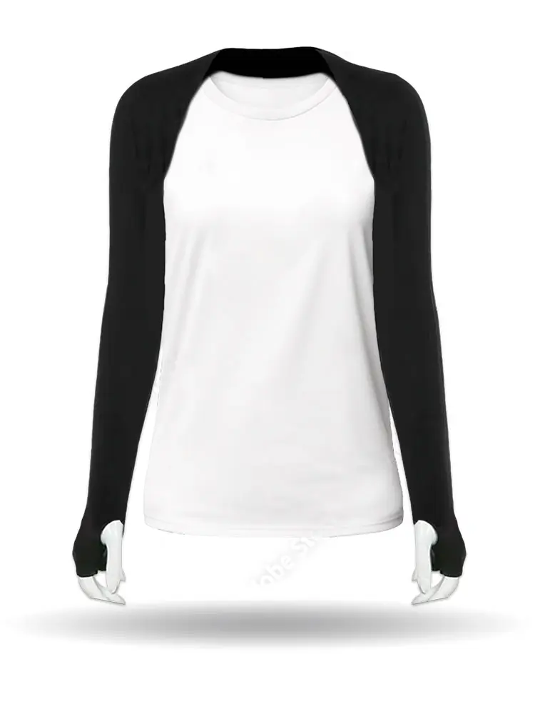 [SS2929-BLK] Shrug it off! Solar Sleeve Shrug Top (BLACK)