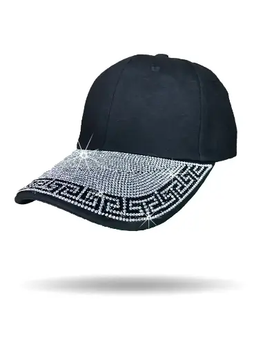 [BC1729-BLK] Greek Goddess Bling Cap