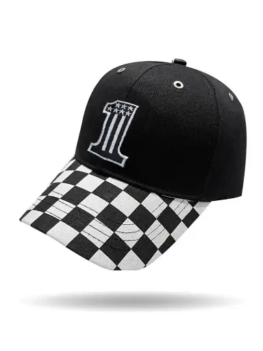 [BC2431-CH] #1 Checkered Brim Cap