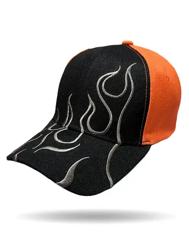 [BC3030-ORG] Two Tone Tribal Flame Cap