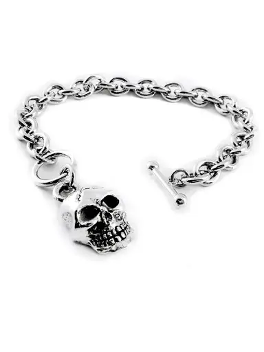 [BR2921] Skull Charm Toggle Bracelet
