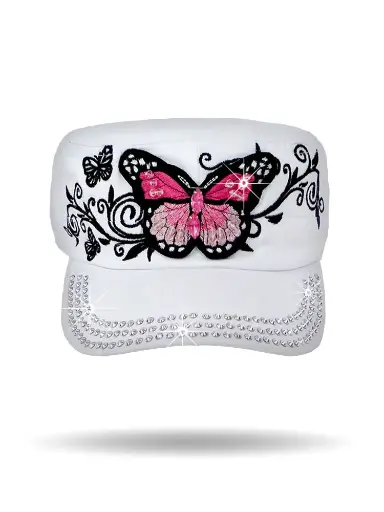 [CC1231-WHT] Butterfly Cadet Cap
