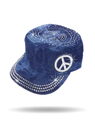 [CC2617-SD] Peace Sign Cadet Cap