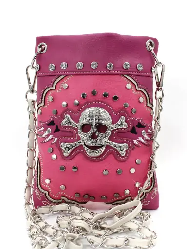 [HB3319-PINK] Skull & Crossbones Hip Bag