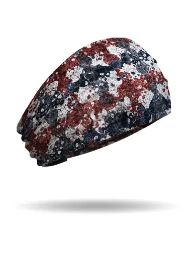 [KB2622-RWB] Patriotic Plaid Skulls Knotty Band