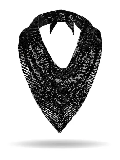 [MS2315-BLK] Metal Metallic Mesh Scarfic Mesh Scarf