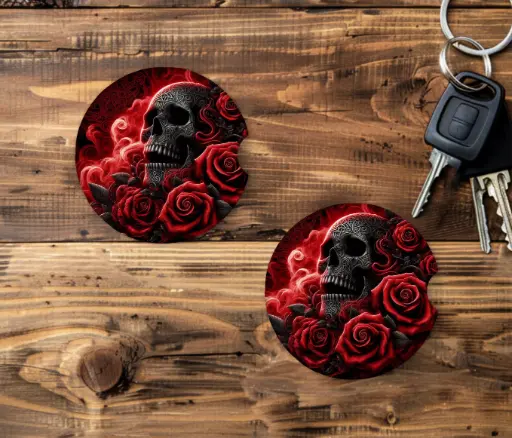 [CA1328] Celtic Rose Requiem Car Coaster